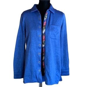Soft Surroundings blue Willow Fleece shirt / jacket Size Medium